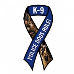 K-9 Police Dogs Rule - Ribbon Magnet