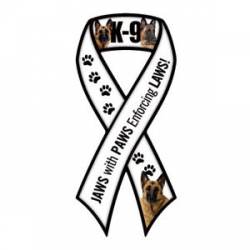 K-9 Jaws With Paws Enforcing Laws - Ribbon Magnet