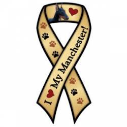 I Love My Manchester Terrier - Ribbon Magnet