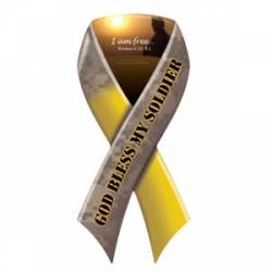 I Am Free God Bless My Soldier - Ribbon Magnet