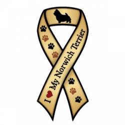 I Love My Norwich Terrier - Ribbon Magnet