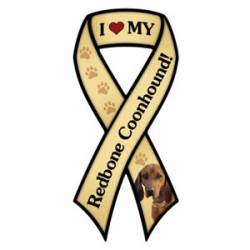 I Love My Redbone Coonhound - Ribbon Magnet