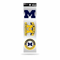 University Of Michigan Wolverines Logo - Sheet Of 3 Triple Spirit Stickers