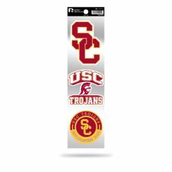 University Of Southern California USC Trojans Logo - Sheet Of 3 Triple Spirit Stickers
