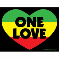One Love Rasta Heart - Vinyl Sticker