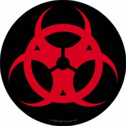Biohazard Haz Mat Red & Black - Vinyl Sticker