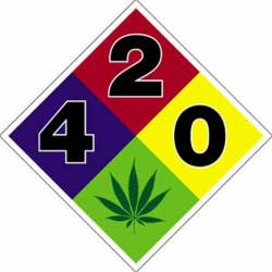 Weed Indeed 420 Hazard Sign - Vinyl Sticker