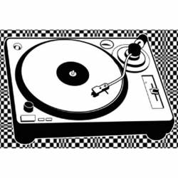 Music Themed Turntable Disc Jockey - Vinyl Sticker