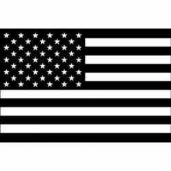 United States Black & White Flag - Vinyl Sticker