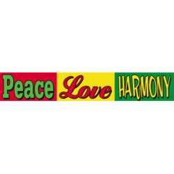 Reggae & Rasta Peace Love Harmony - Vinyl Sticker