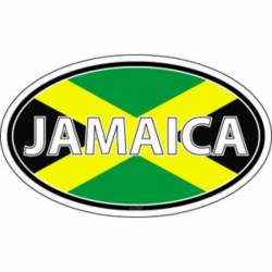 Jamaica Flag Oval - Vinyl Sticker