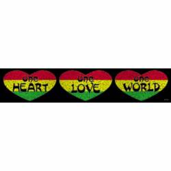 Reggae & Rasta One Heart One Love One World - Vinyl Sticker