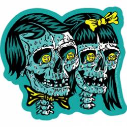 Killer Acid Twin Skulls - Vinyl Sticker