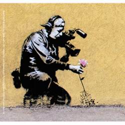 Banksy's Graffiti Flower Puller - Vinyl Sticker