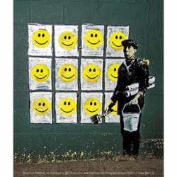 Banksy's Graffiti Happy Face Posters - Vinyl Sticker