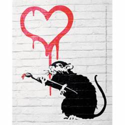 Banksy's Graffiti Heart Rat - Vinyl Sticker