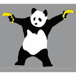 Banksy's Graffiti Panda Banana Guns - Vinyl Sticker