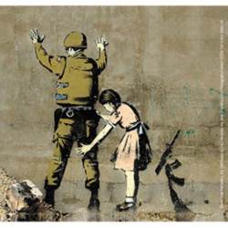 Banksy's Graffiti Soldier Frisk - Vinyl Sticker