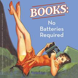 Books No Batteries Required - Vinyl Sticker