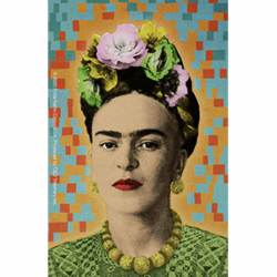 Frida Kahlo Pixel Mosaic Rays - Vinyl Sticker