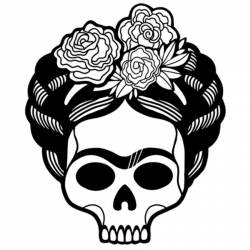 Frida Kahlo Skull - Vinyl Sticker