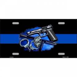 Thin Blue Line Police Gear Handcuffs - License Plate