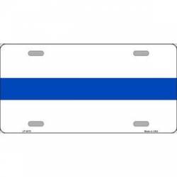 Thin Blue Line White Background - License Plate