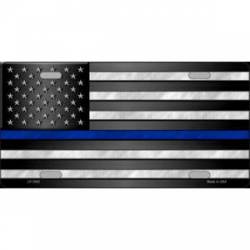 Thin Blue Line American Flag Subdued - License Plate