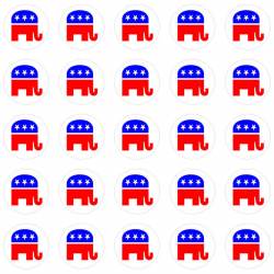 Republican Elephant - Sheet of 25 Round 1" Stickers