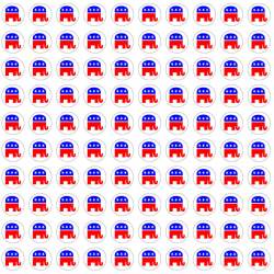 Republican Elephant - Sheet of 100 Round 1/2" Stickers