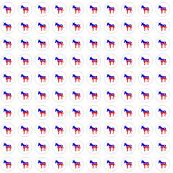 Democrat Donkey - Sheet of 50 Round 1/2" Stickers