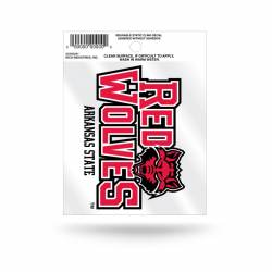Arkansas State University Red Wolves Script Logo - Static Cling