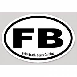 FB Folly Beach South Carolina - Oval Sticker