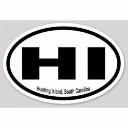 HI Hunting Island South Carolina - Oval Sticker