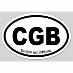 CGB Cherry Grove Beach South Carolina - Oval Sticker