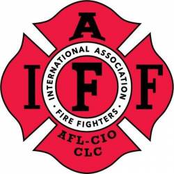 Red IAFF International Association Firefighters - Reflective Vinyl Sticker