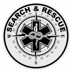 Search & Rescue Compass Star of Life - Vinyl Sticker