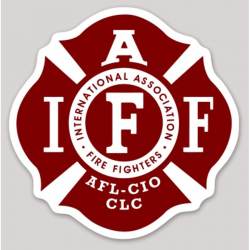 Dark Red IAFF International Association Firefighters - Vinyl Sticker