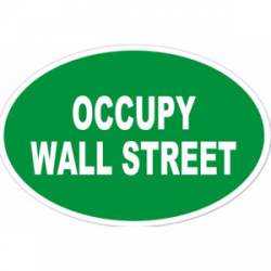 Occupy Wall Street - Green Oval Sticker