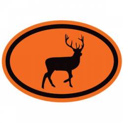 Deer - Orange Oval Sticker