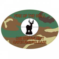 Fire Up The Grill - Oval Sticker