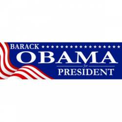 Barack Obama For President With American Flag - Bumper Sticker
