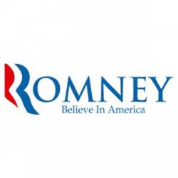 Romney Believe In America - White Bumper Sticker