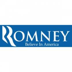 Romney Believe In America - Blue Bumper Sticker