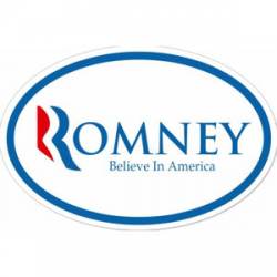 Romney Believe In America - Oval Sticker