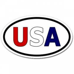 USA Red White and Blue - Oval Sticker