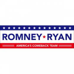 Romney Ryan America's Comeback Team - Bumper Sticker