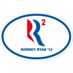 Romney Ryan R Squared '12 - Oval Sticker