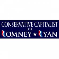 Conservative Capitalist For Romney Ryan - Bumper Sticker