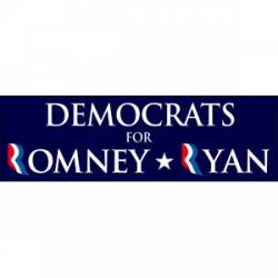 Democrats For Romney Ryan - Bumper Sticker